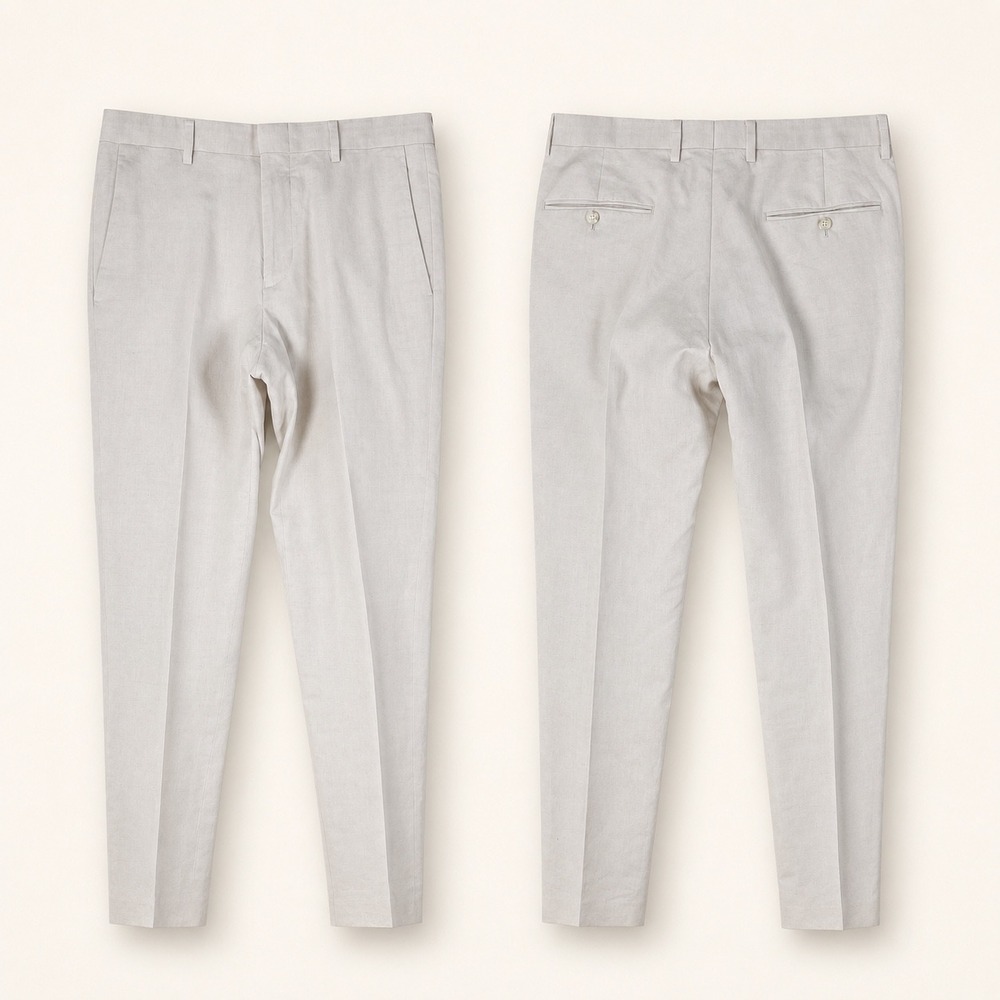 J.Crew Ludlow Slim Pants Baird McNutt Irish Linen Cotton Cream 30x32 New *READ* - Picture 2 of 9
